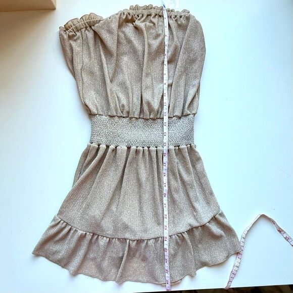 NWT Ramy Brook women's Knit Marina Strapless Sparkle Dress in neutral color. Siz - Picture 13 of 14